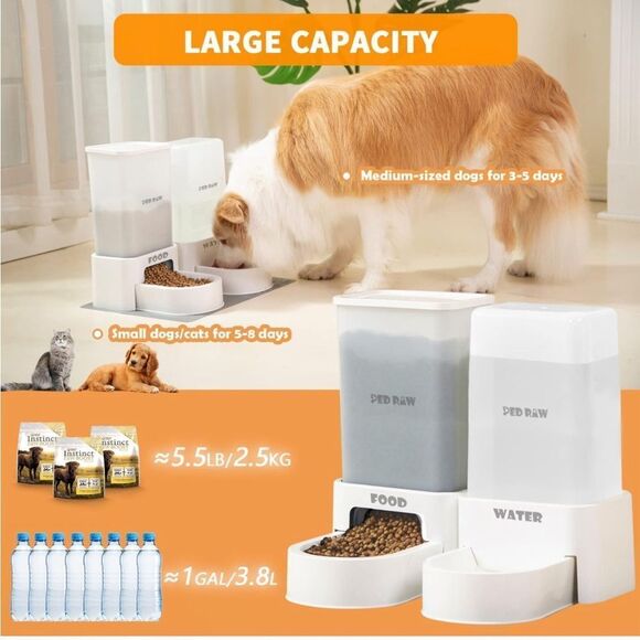 PED PAW Dogs and Cats Automatic Feeder and Water Set - Picture 3 of 7